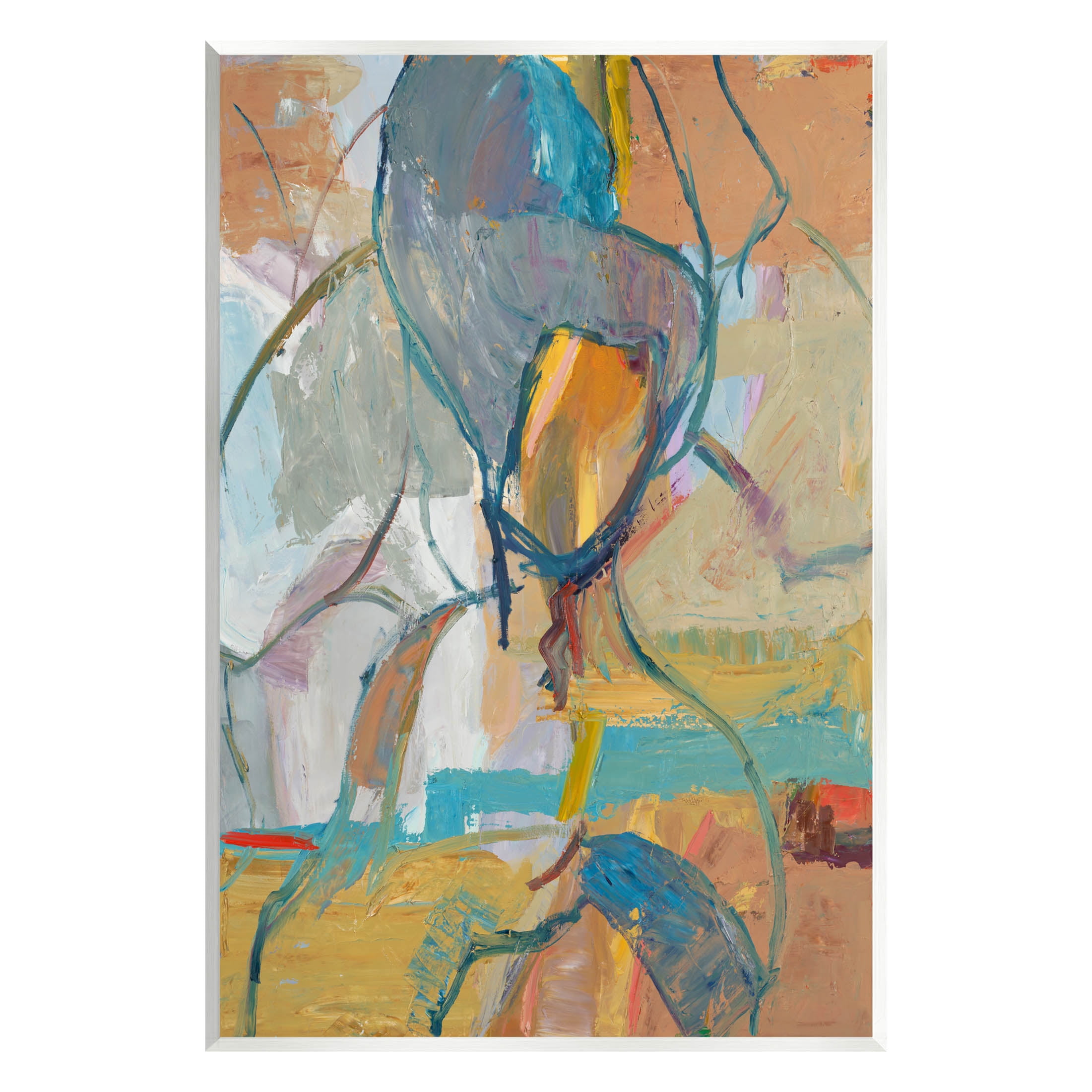 Stupell Industries Layered Conceptual Abstract Shapes Painting Unframed Art Print Wall Art, Design by Third and Wall