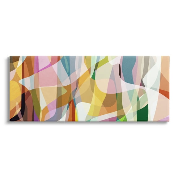 Stupell Industries Layered Contemporary Shapes Abstract Painting Gallery Wrapped Canvas Print Wall Art, 24 x 10