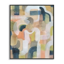 Stupell Industries Layered Curved Arches Abstract Painting Black Framed Art Print Wall Art, 11 x 14