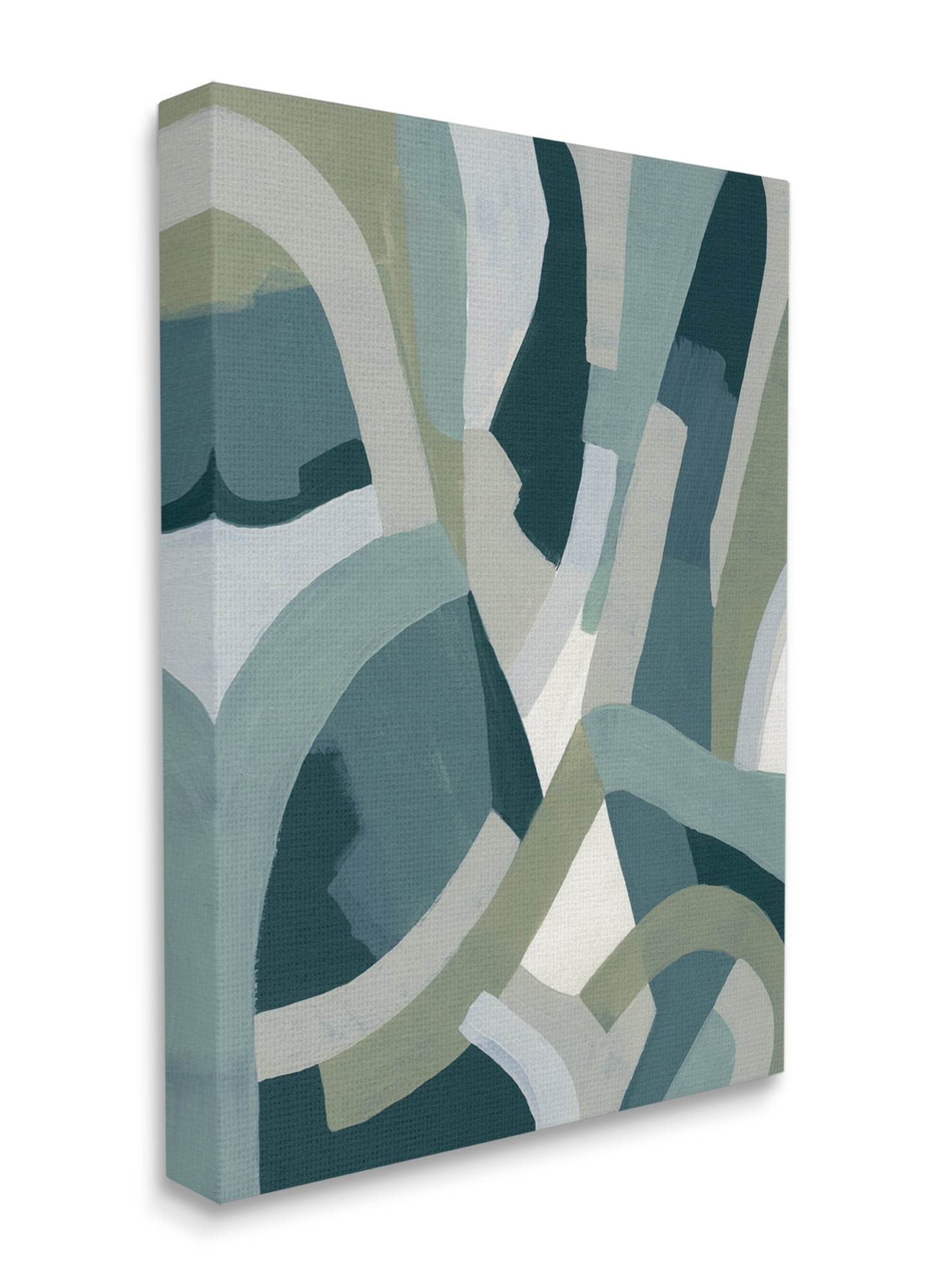 Stupell Industries Layered Curved Shapes Abstract Green Limestone Canvas Wall Art, 30 x 40, Design by June Erica Vess