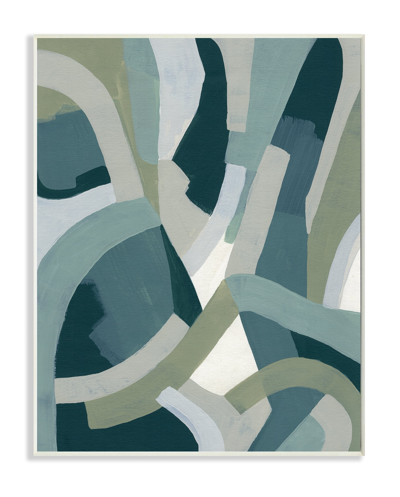 Stupell Industries Layered Curved Shapes Abstract Green Limestone Wall Plaque, 10 x 15, Design by June Erica Vess