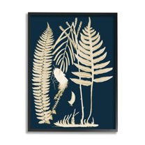 Stupell Industries Layered Ferns Botanical Roots Contemporary Abstract Design Graphic Art Black Framed Art Print Wall Art, Design by Piddix