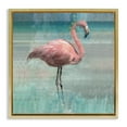 thumbnail image 1 of Stupell Industries Layered Flamingo Bird Portrait Animals & Insects Painting Gold Floater Framed Canvas Art Print Wall Art, 18 x 18, 1 of 9