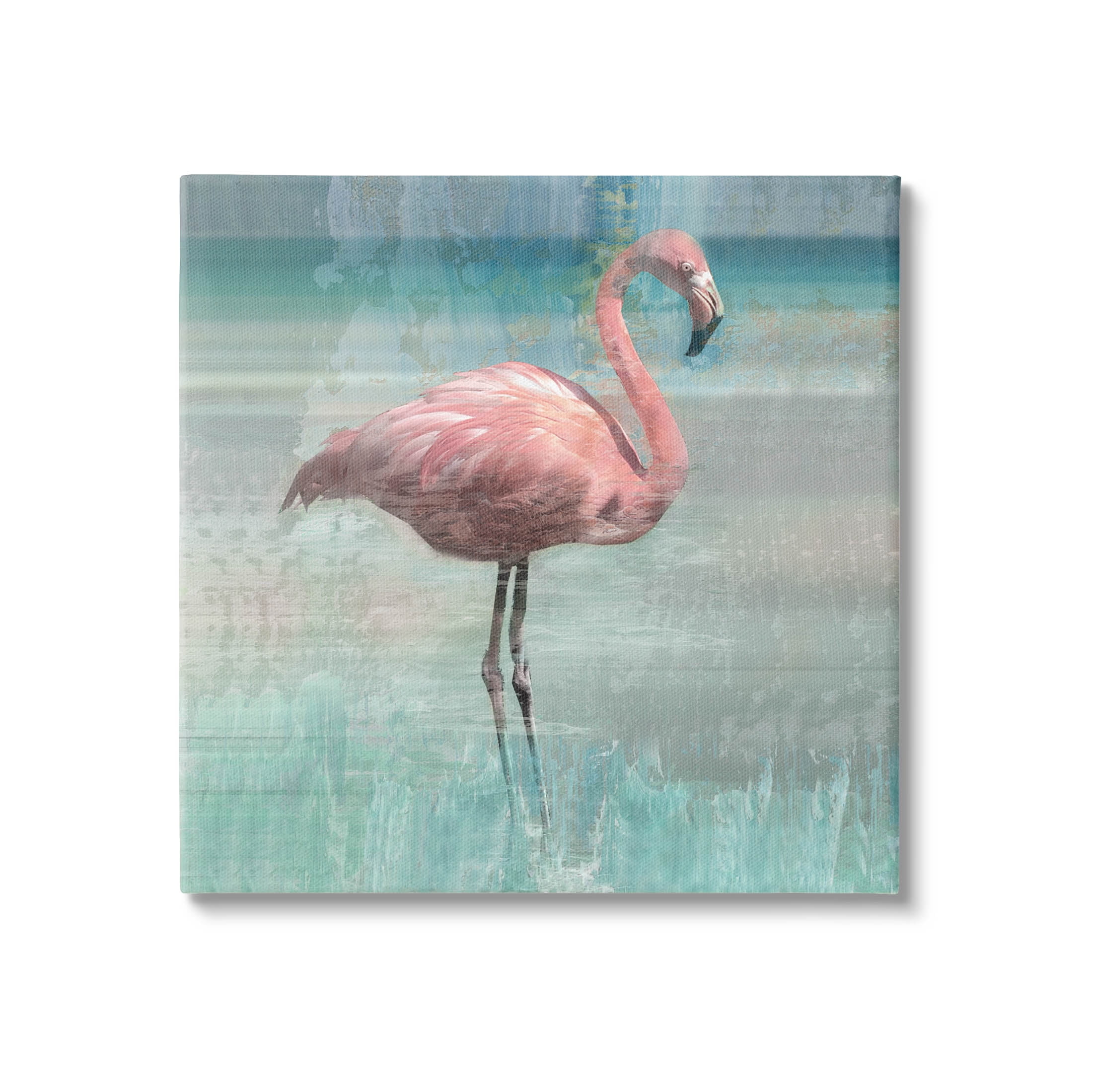 Stupell Industries Layered Flamingo Bird Portrait Graphic Art Gallery Wrapped Canvas Print Wall Art, Design by Nan
