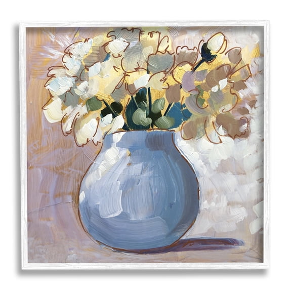 Stupell Industries Layered Flower Arrangement Blossoms Bouquet Painting Painting White Framed Art Print Wall Art, Design by Sue Riger