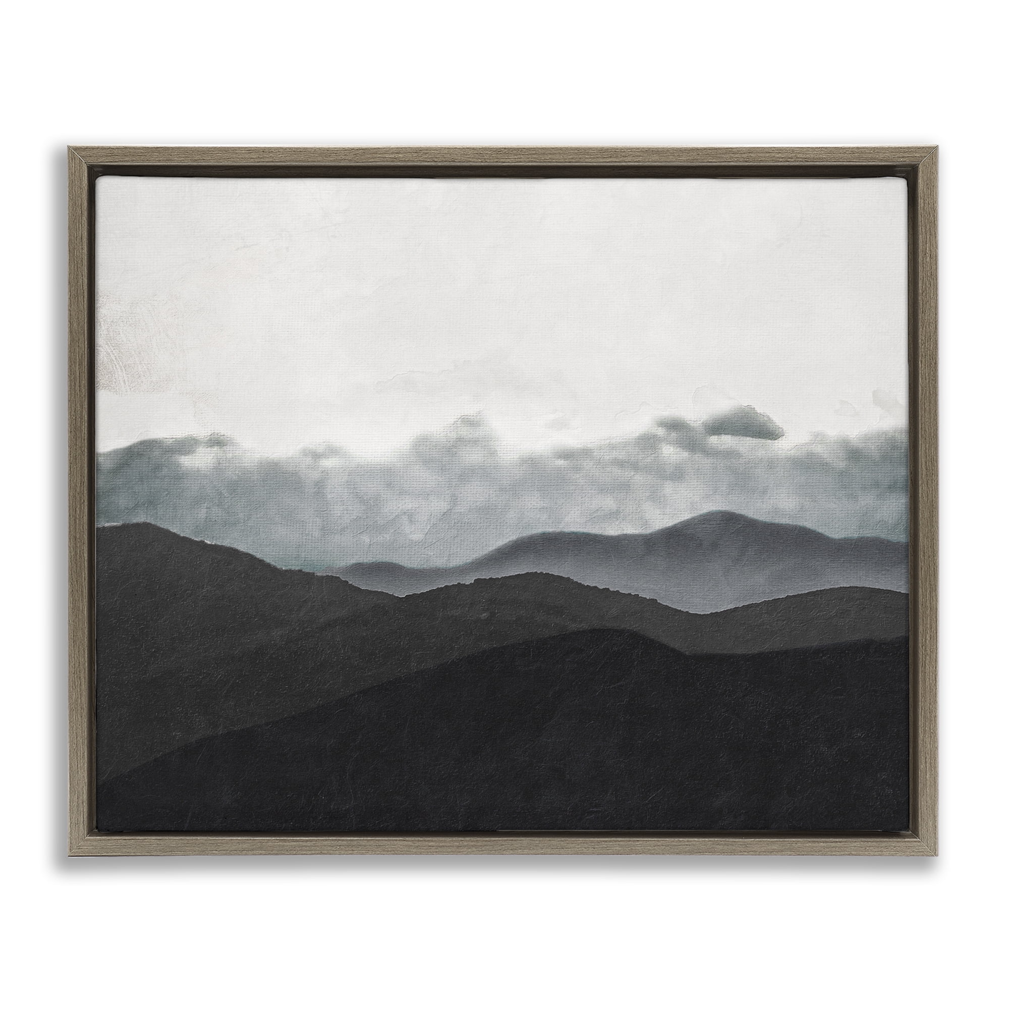 Stupell Industries Layered Foggy Hills Brown Framed Floater Canvas Wall Art, design by Elizabeth Medley