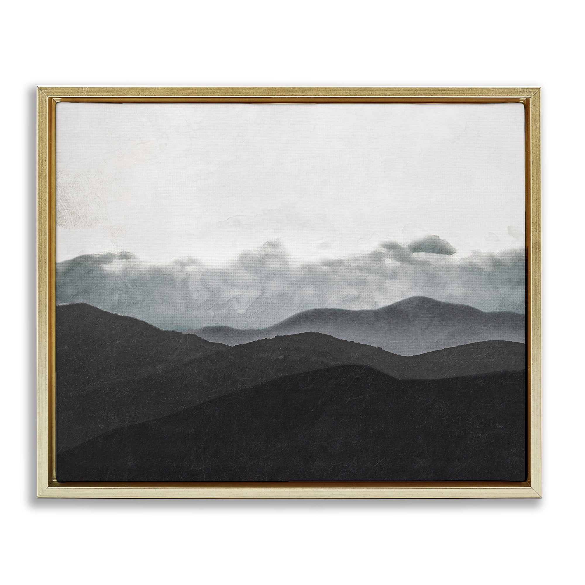 Stupell Industries Layered Foggy Hills Gold Framed Floater Canvas Wall Art, design by Elizabeth Medley