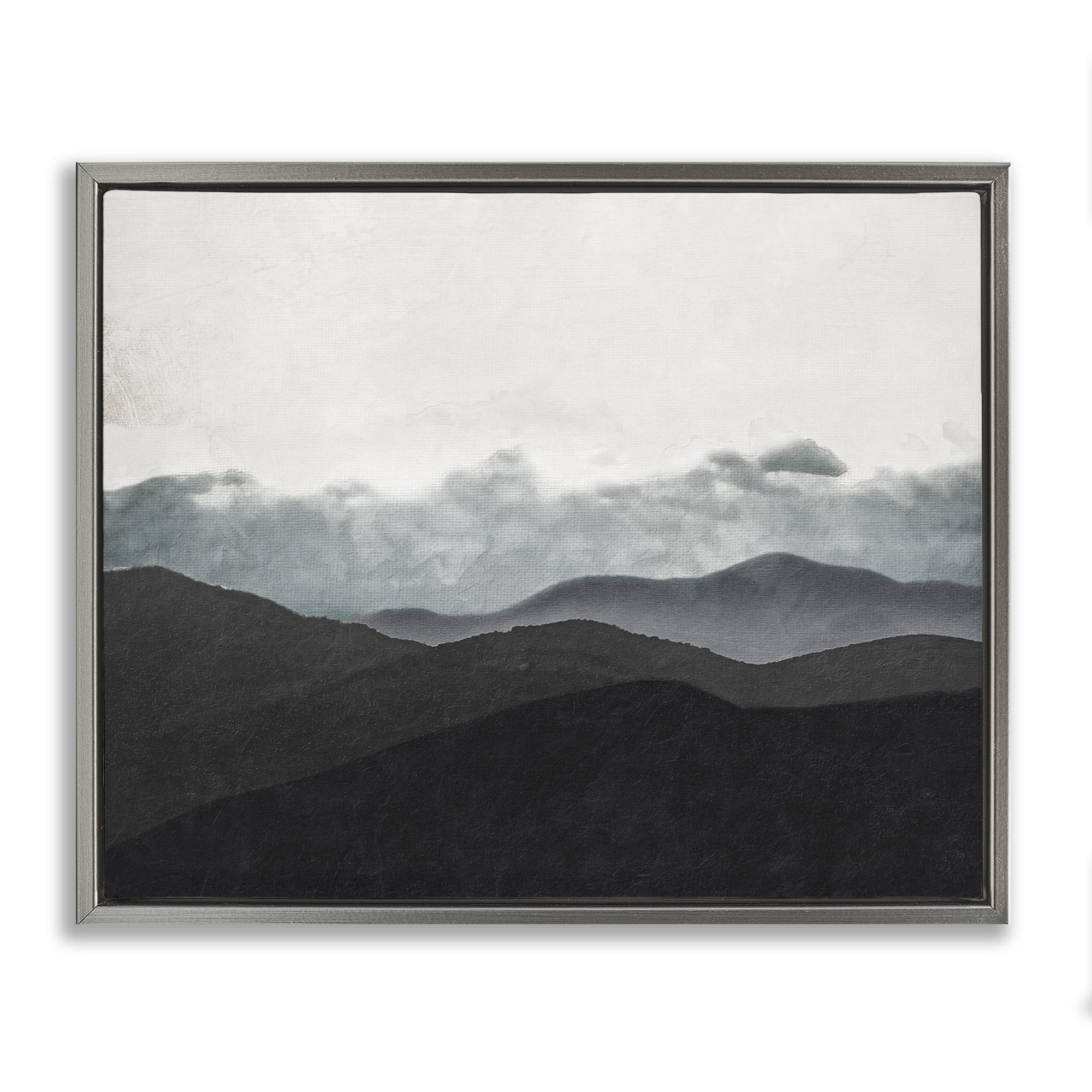 Stupell Industries Layered Foggy Hills Gray Framed Floater Canvas Wall Art, design by Elizabeth Medley
