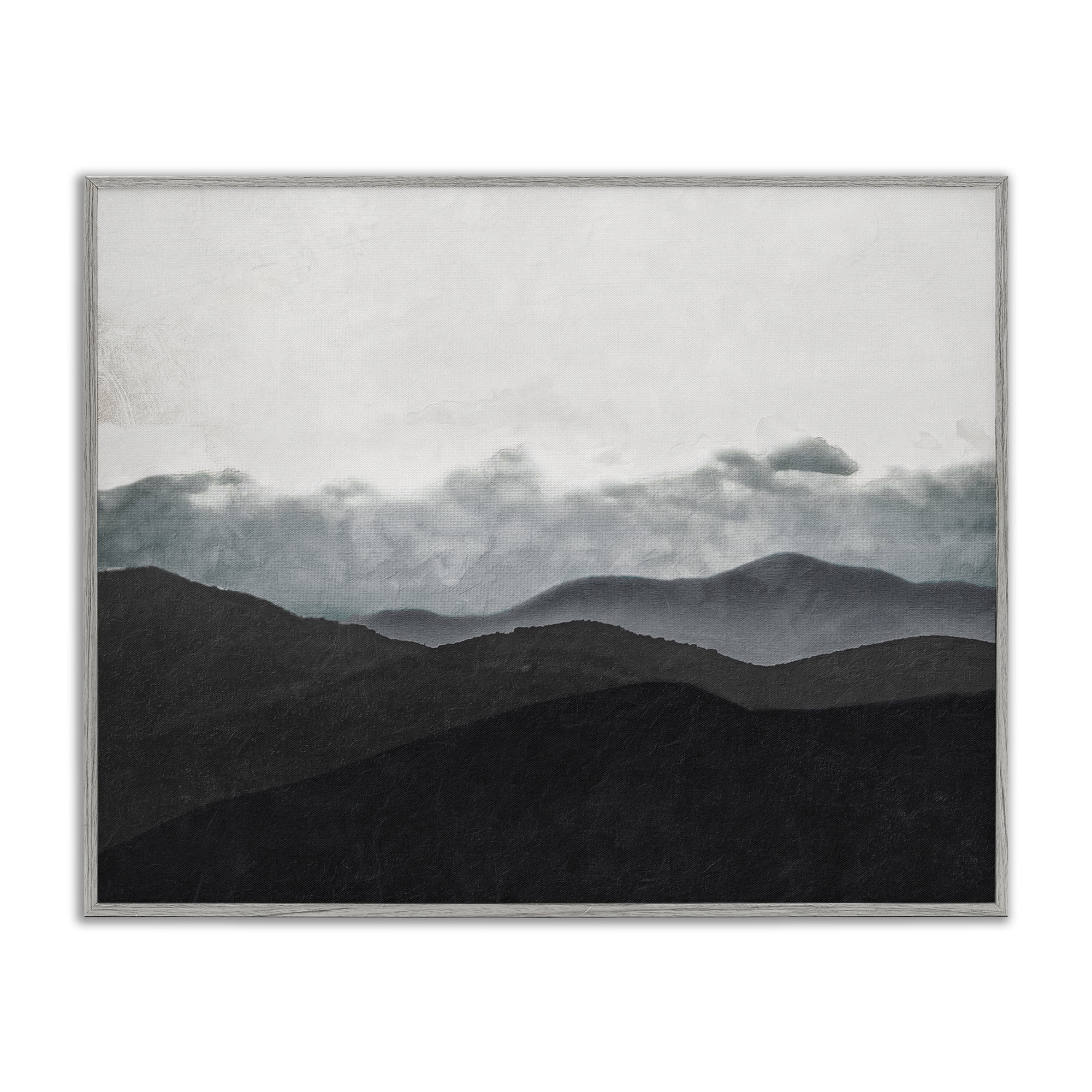 Stupell Industries Layered Foggy Hills Gray Framed Giclee Art, design by Elizabeth Medley