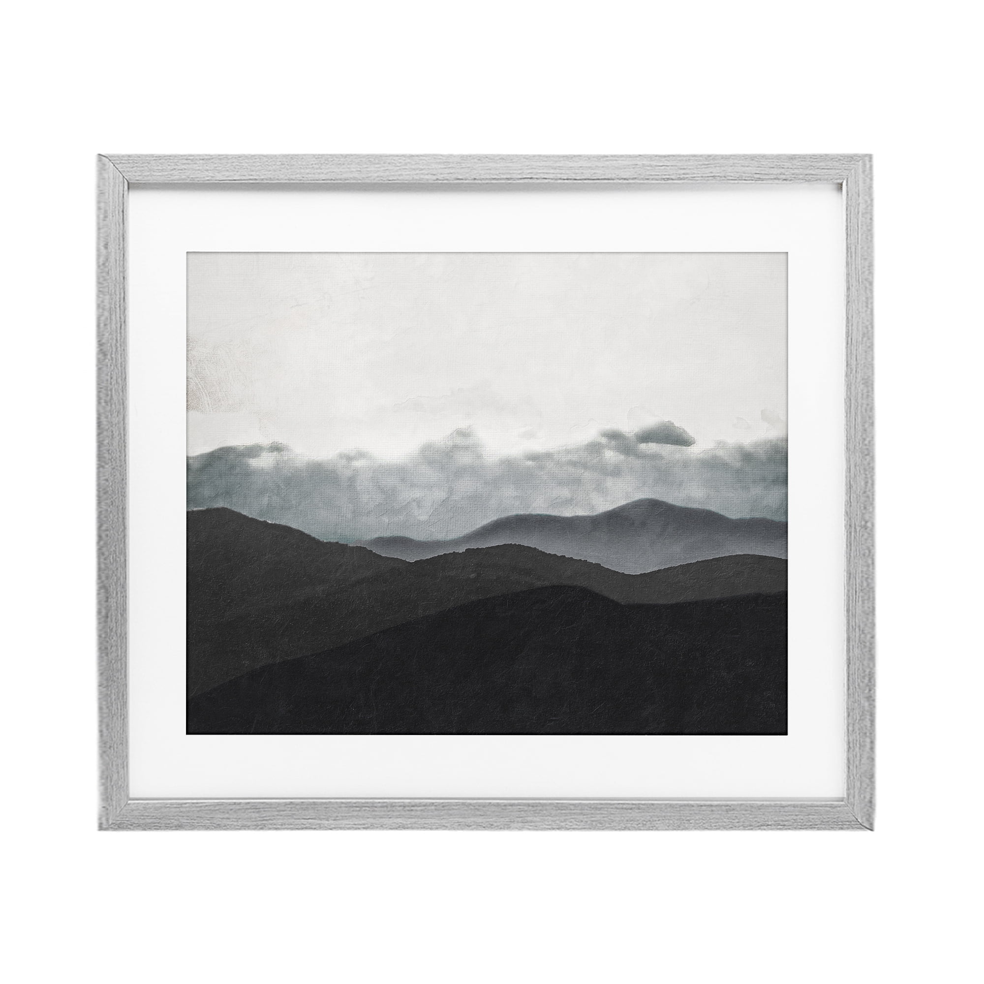 Stupell Industries Layered Foggy Hills Gray Framed Print Under Glass, design by Elizabeth Medley