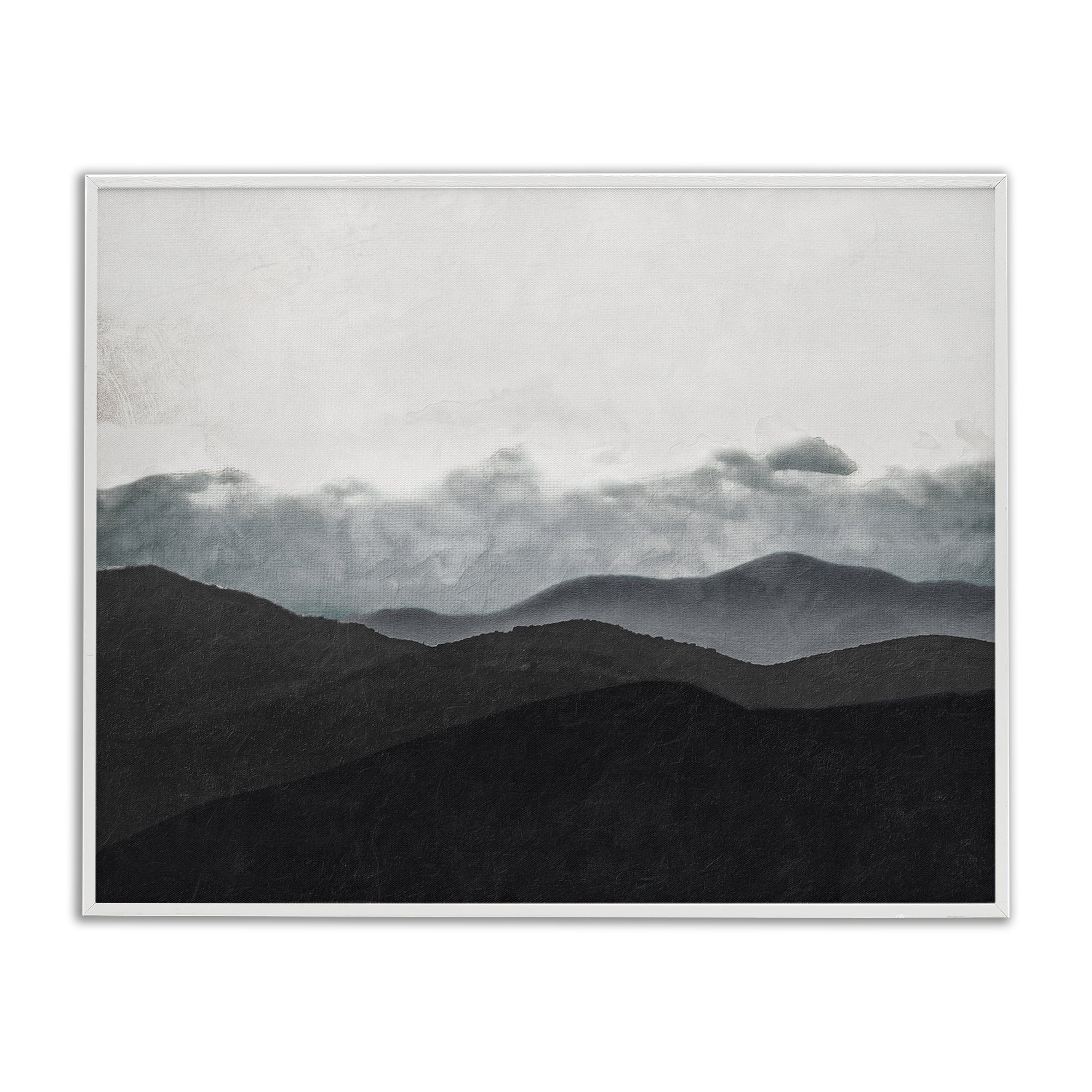 Stupell Industries Layered Foggy Hills White Framed Giclee Art, design by Elizabeth Medley