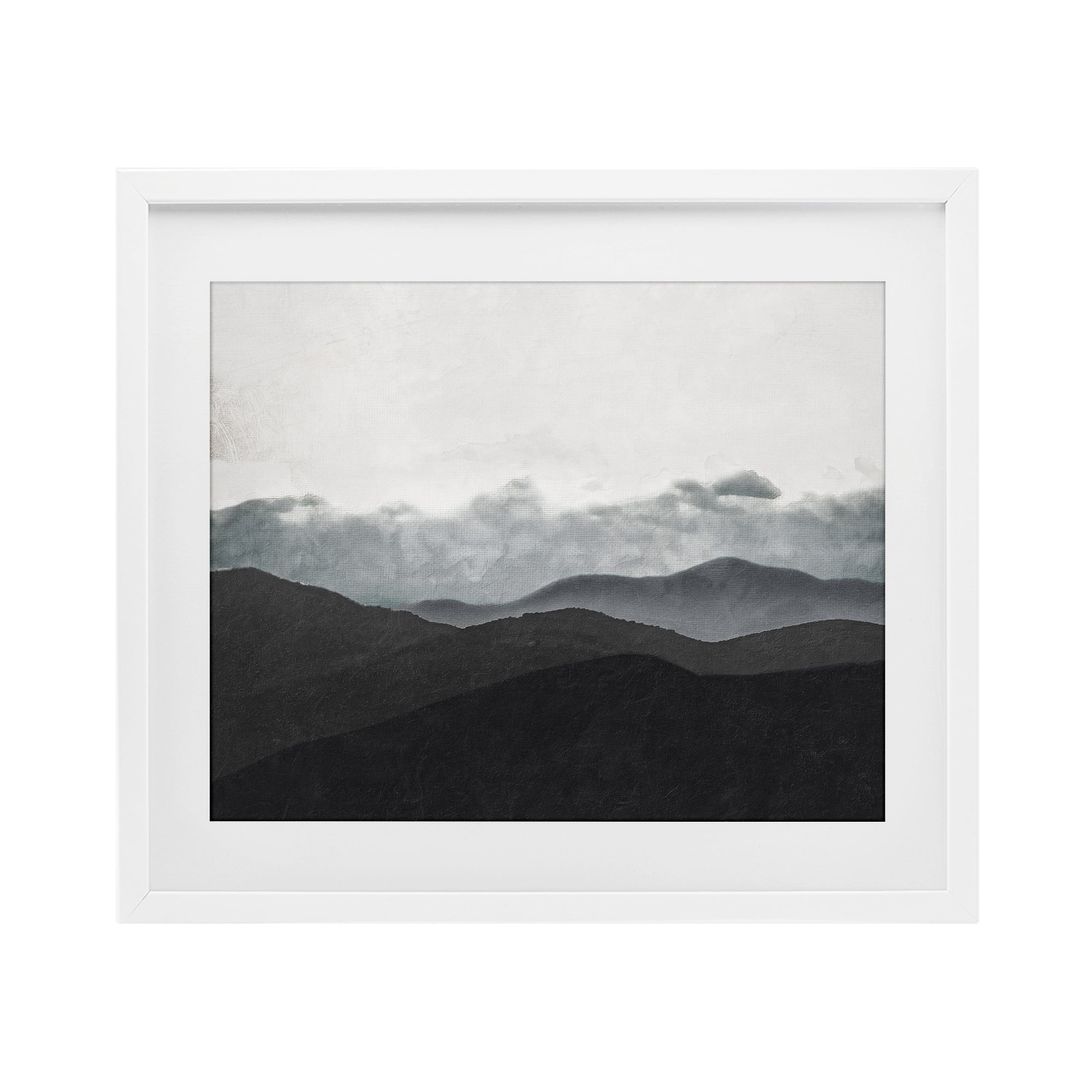 Stupell Industries Layered Foggy Hills White Framed Print Under Glass, design by Elizabeth Medley