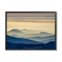 Stupell Industries Layered Foggy Mountain Range Warm Sunlit Rays Photograph Black Framed Art Print Wall Art, Design by Jeff Poe