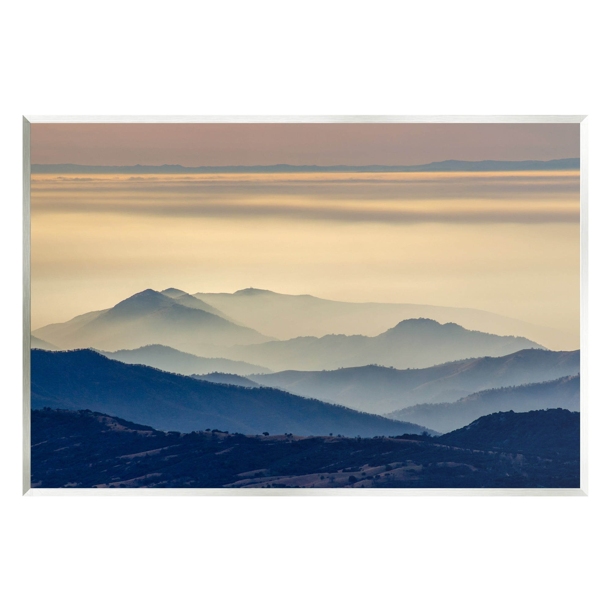 Stupell Industries Layered Foggy Mountain Range Warm Sunlit Rays Photograph Unframed Art Print Wall Art, Design by Jeff Poe