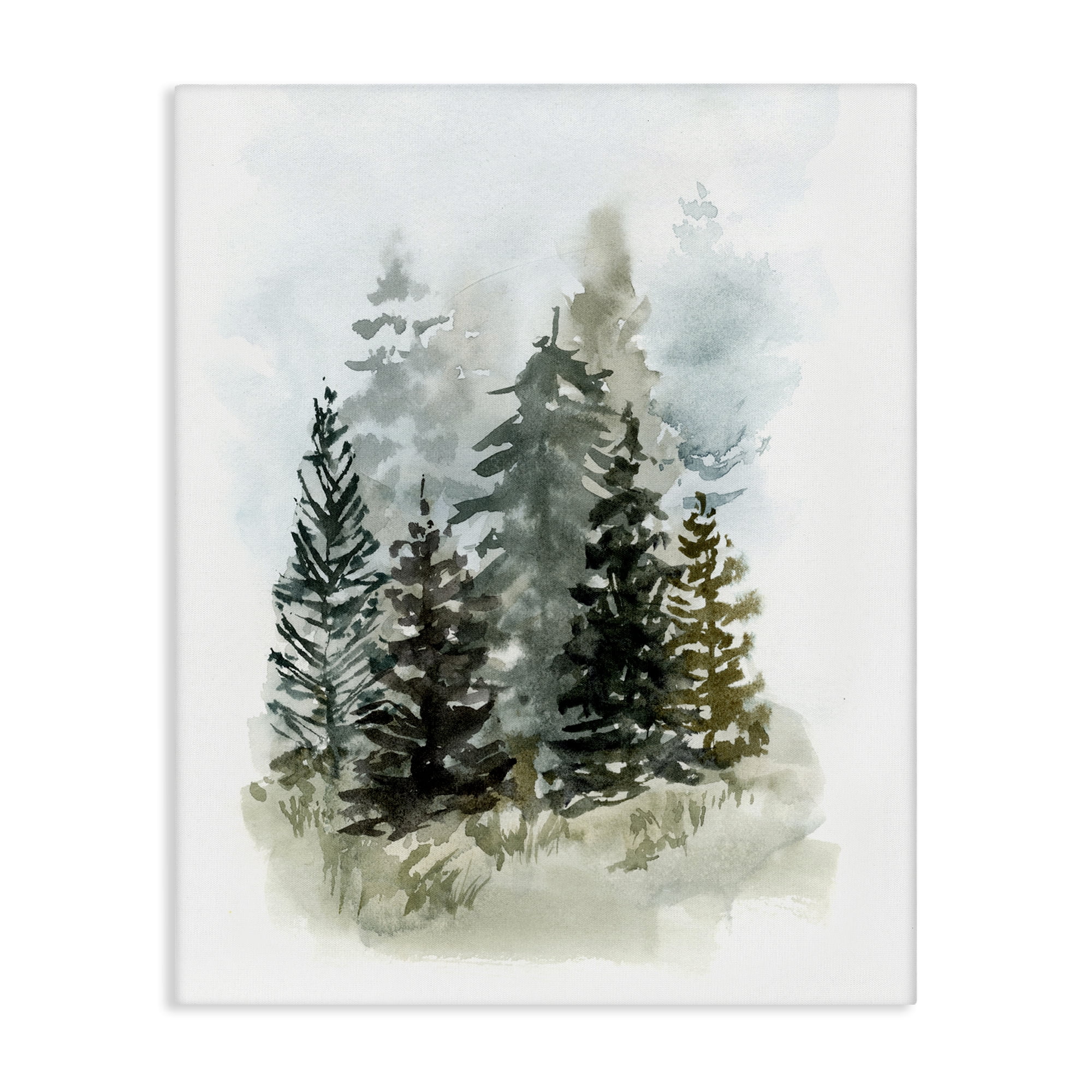Stupell Industries Layered Forest Trees Botanical & Floral Painting Gallery Wrapped Canvas Art Print Wall Art, 30 x 40