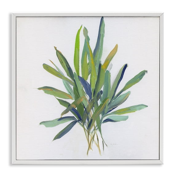 Stupell Industries Layered Leaf Sprigs Plants & Flowers Painting White Framed Art Print Wall Art, 24 x 24