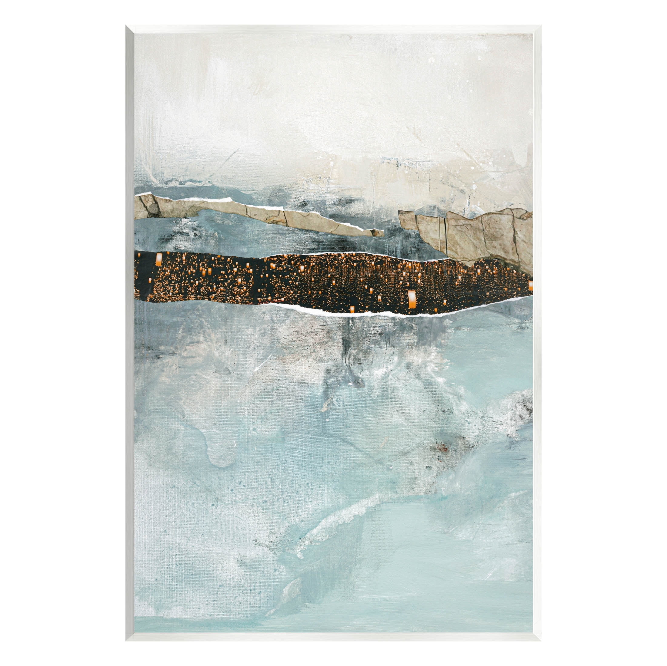Stupell Industries Layered Mixed Media Collage Painting Unframed Art Print Wall Art, Design by Design Fabrikken