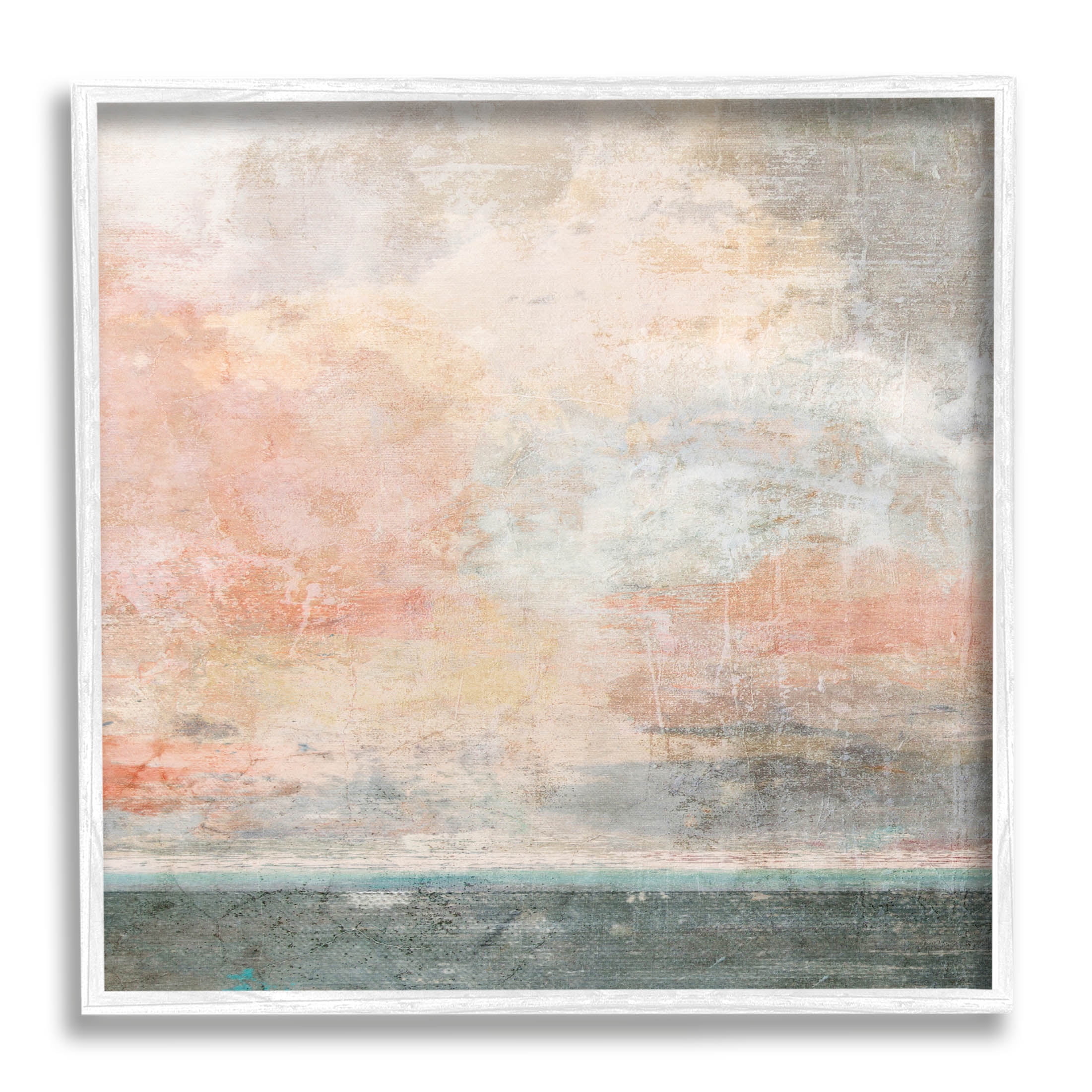 Stupell Industries Layered Modern Landscape Painting White Framed Art Print Wall Art, Design by Suzanne Nicoll