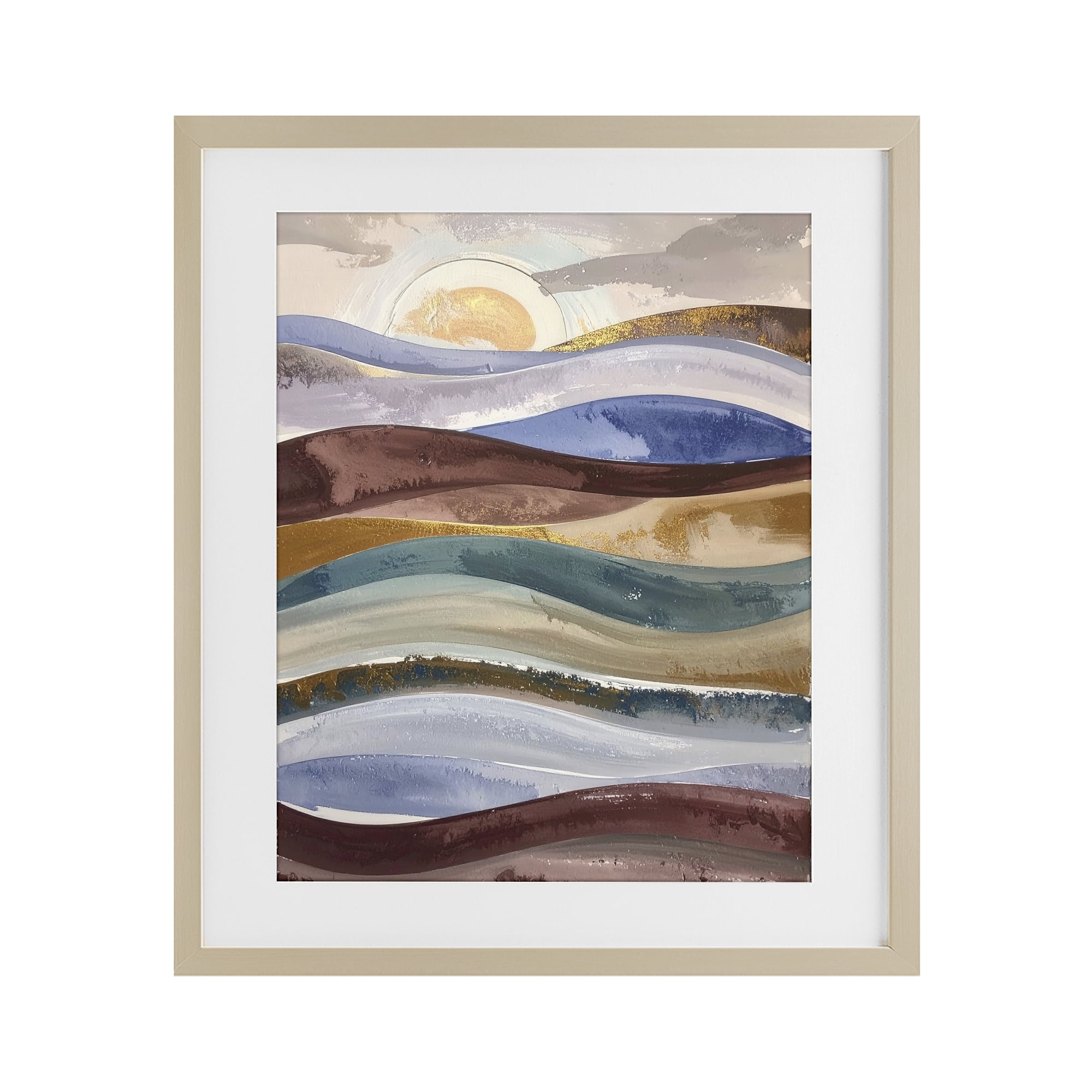 Stupell Industries Layered Ocean Flow Birch Framed Print Under Glass, design by Alonza Saunders