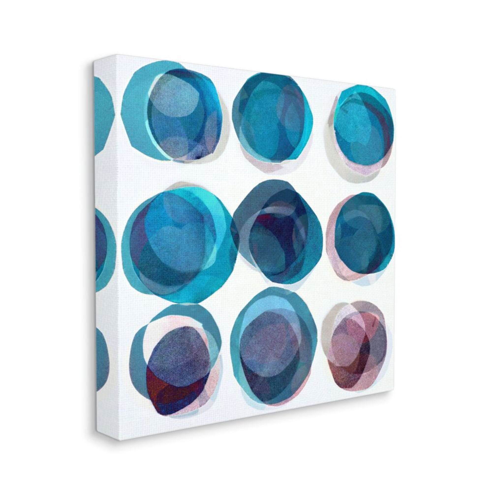Stupell Industries Layered Opaque Circular Pattern Blue White Pink Design by Lisa Zinner, 24" x 24"