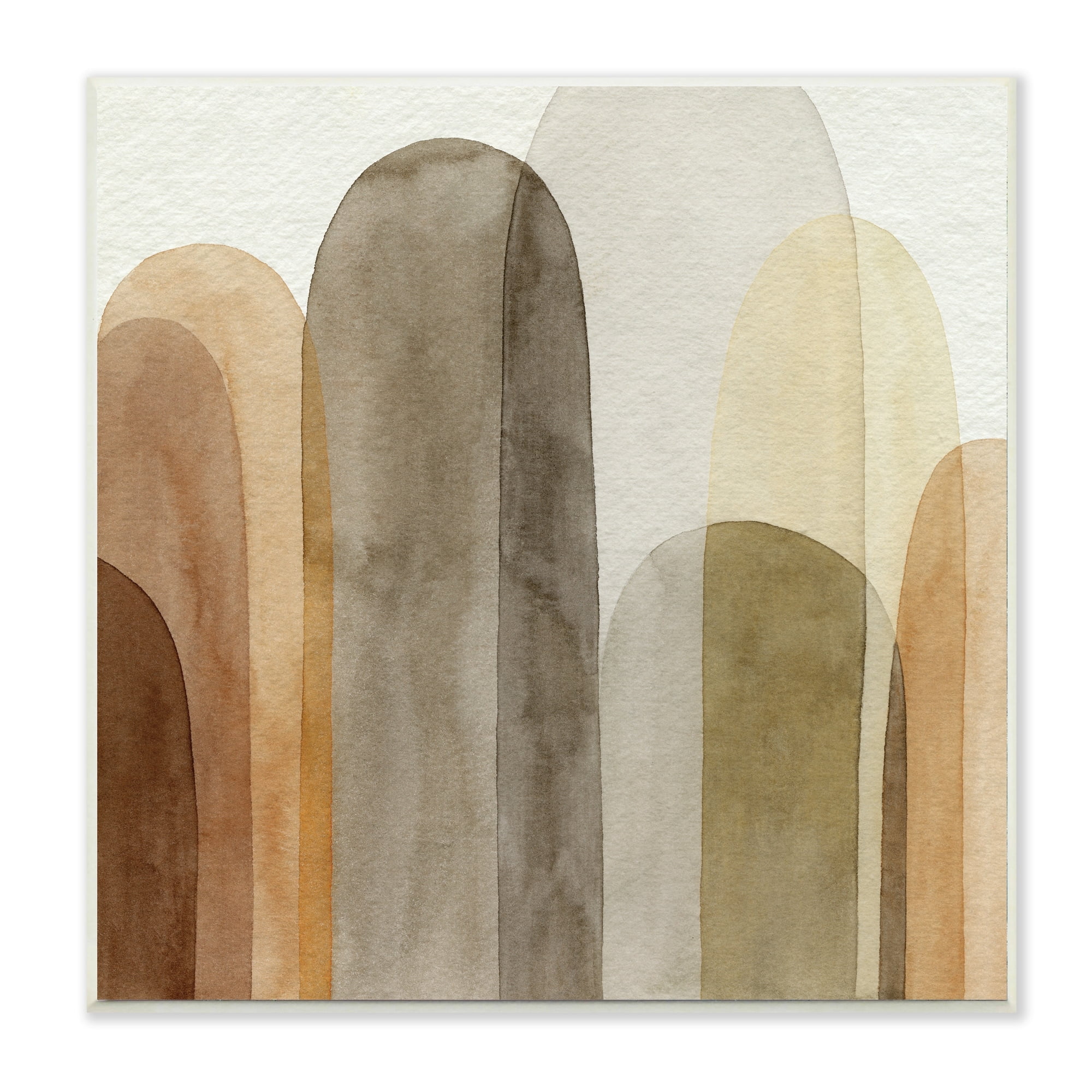 Stupell Industries Layered Opaque Ovals Abstract Brown Shapes,12 x 12,Designed by Grace Popp