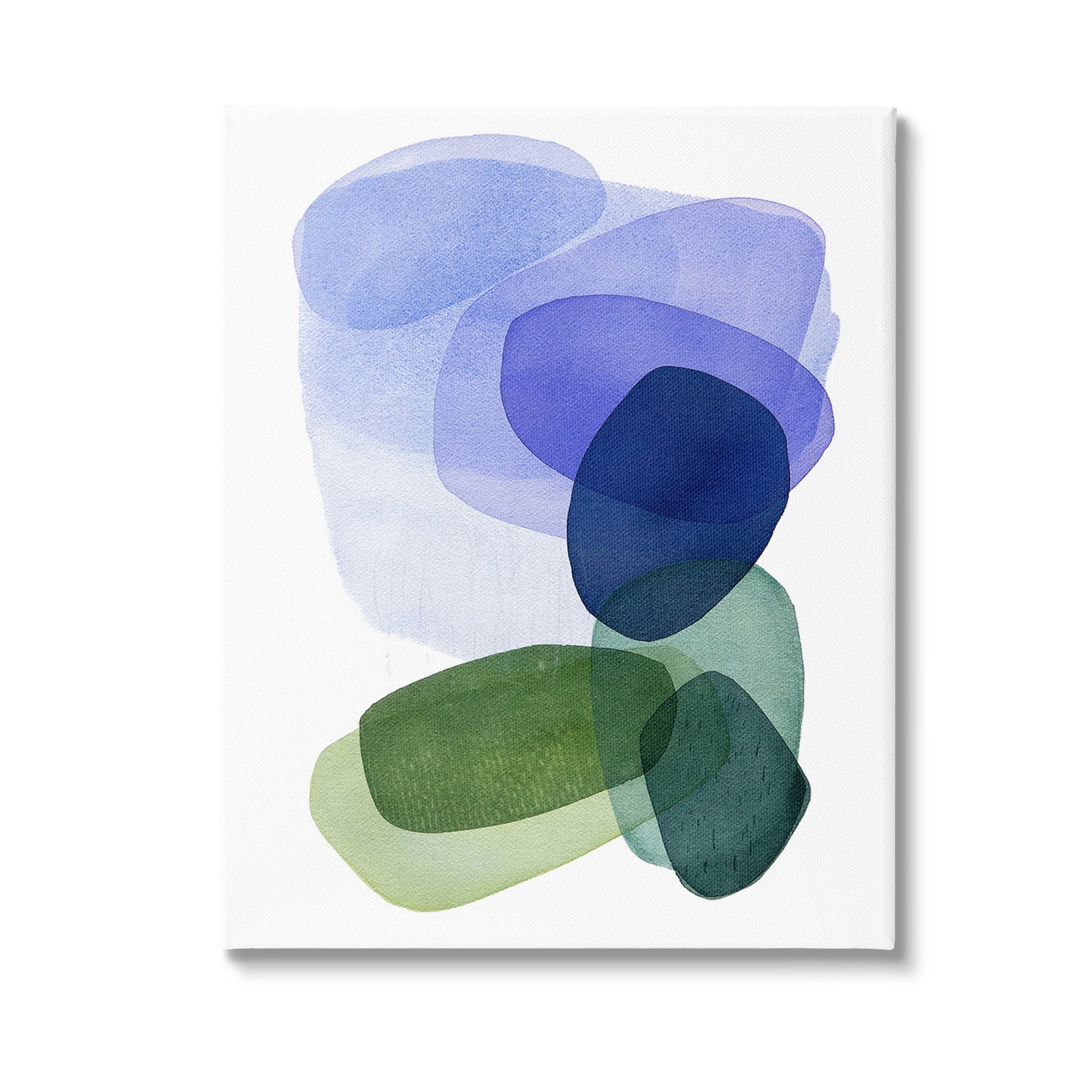 Stupell Industries Layered Opaque Shapes Abstract Painting Gallery Wrapped Canvas Art Print Wall Art, 36 x 48