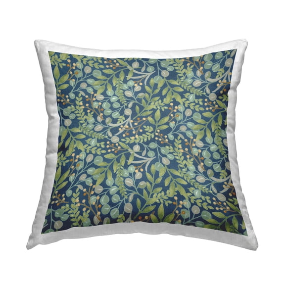 Stupell Industries Layered Plant Sprig Leaves Printed Throw Pillow Design by Deb Strain