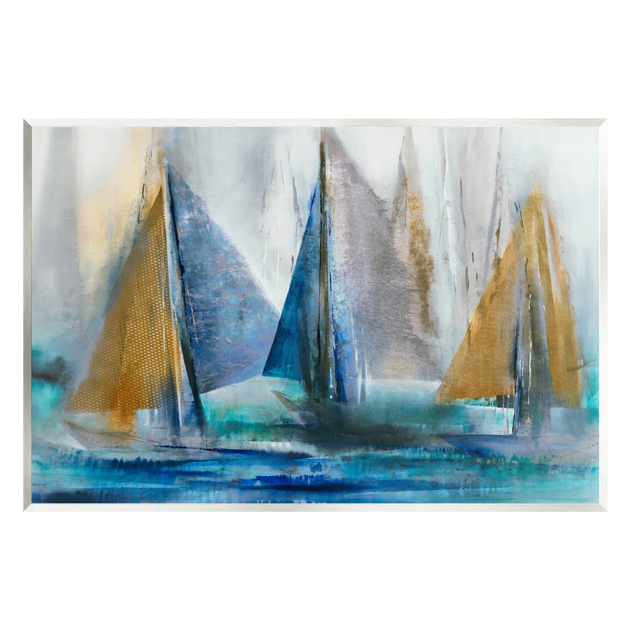 Stupell Industries Layered Sailboat Collage Graphic Art Unframed Art Print Wall Art, Design by K. Nari