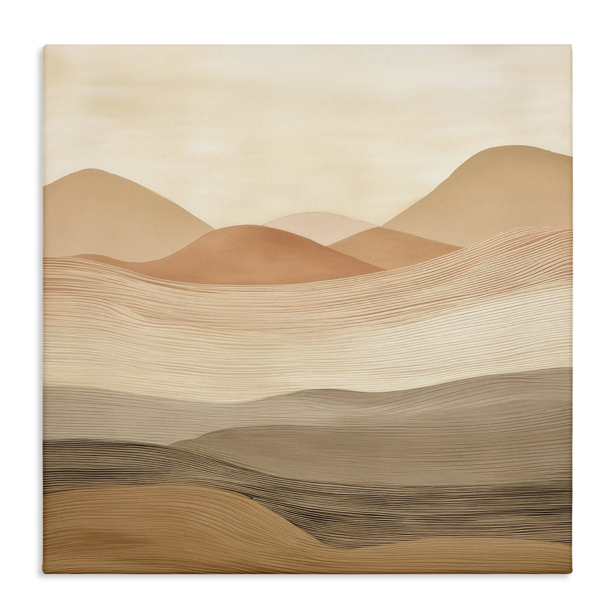 Stupell Industries Layered Sand Dunes Landscape & Nature Painting Wrapped Canvas Art Print Wall Art, 24 x 24