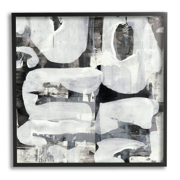 Stupell Industries Layered Shapes Collage Graphic Art Black Framed Art Print Wall Art, Design by Jeff Iorillo