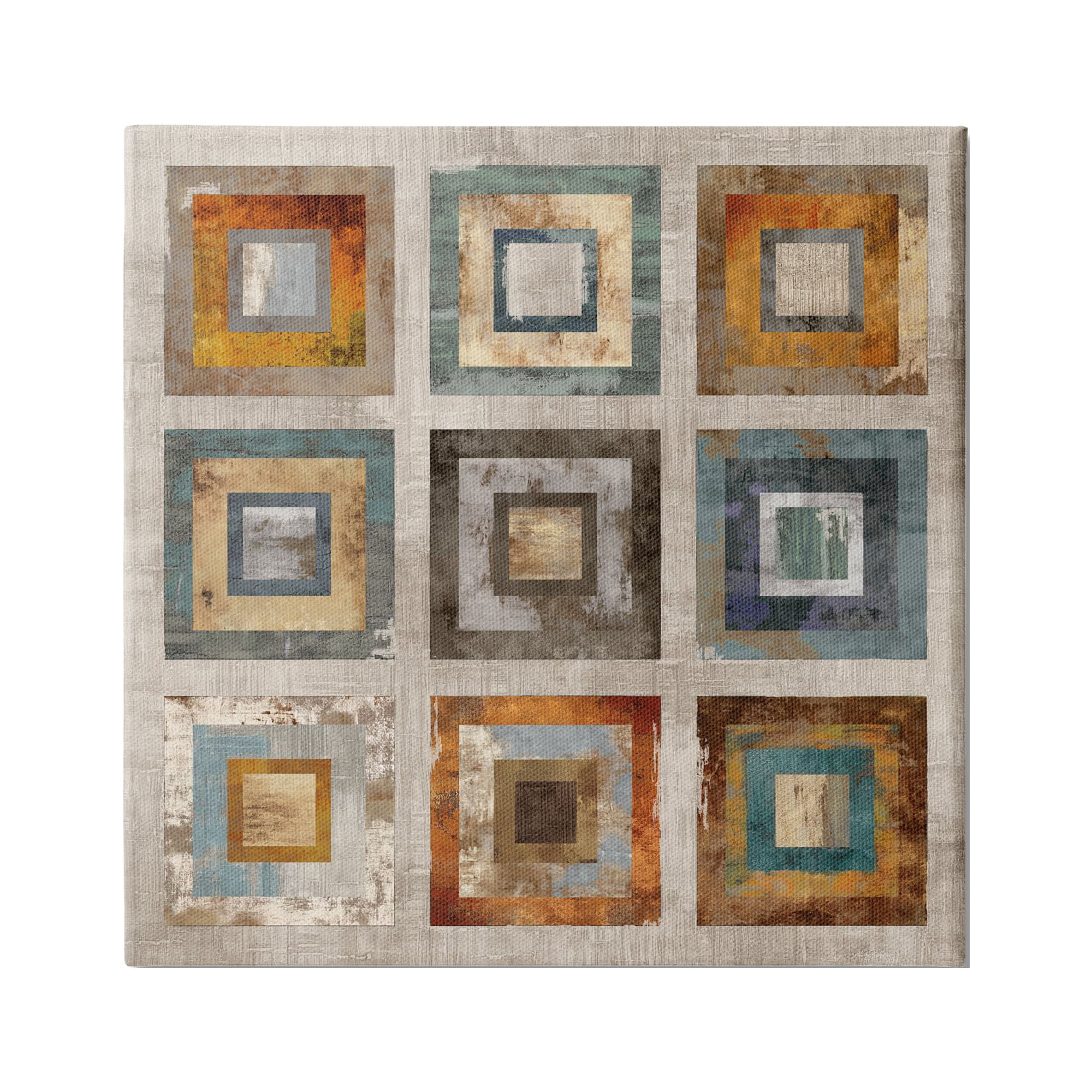 Stupell Industries Layered Square Collage Industrial Rust Tones Abstract Shapes, 30 x 30,Design by Cam Richards