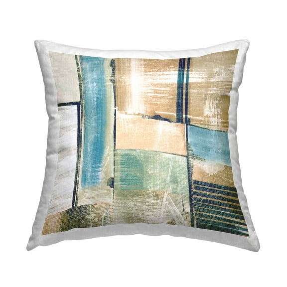 Stupell Industries Layered Square Shapes Collage Printed Throw Pillow Design by Susan Jill