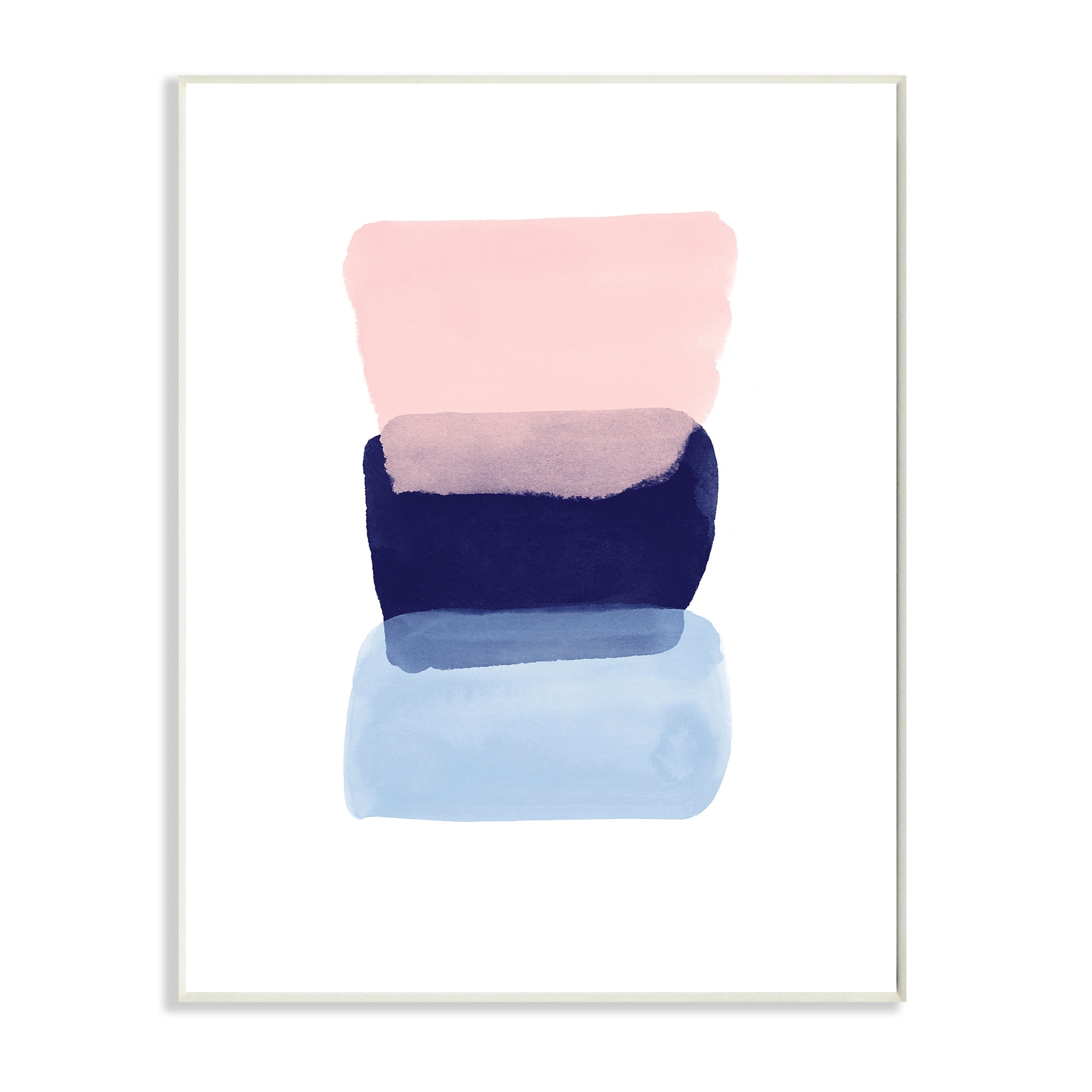 Stupell Industries Layered Squares Abstract Sides Blue Pink,13 x 19,Designed by Seven Trees Design