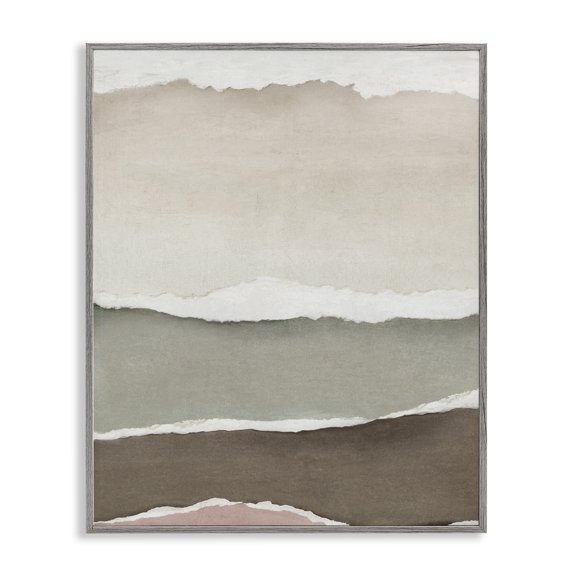 Stupell Industries Layered Torn Edges Illusion Gray Framed Giclee Art design by Emma Peal, 14 x 11