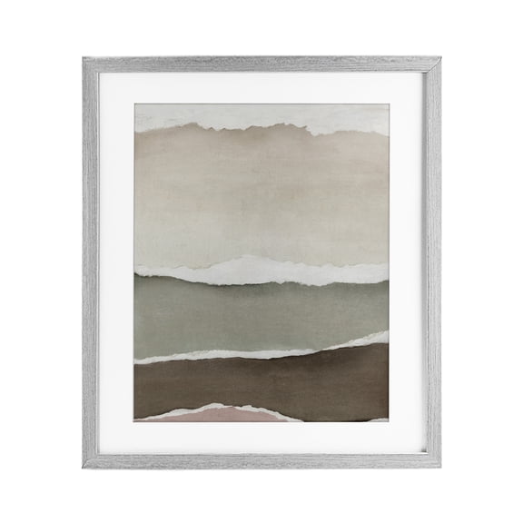 Stupell Industries Layered Torn Edges Illusion Gray Framed Print Under Glass design by Emma Peal, 16 x 13