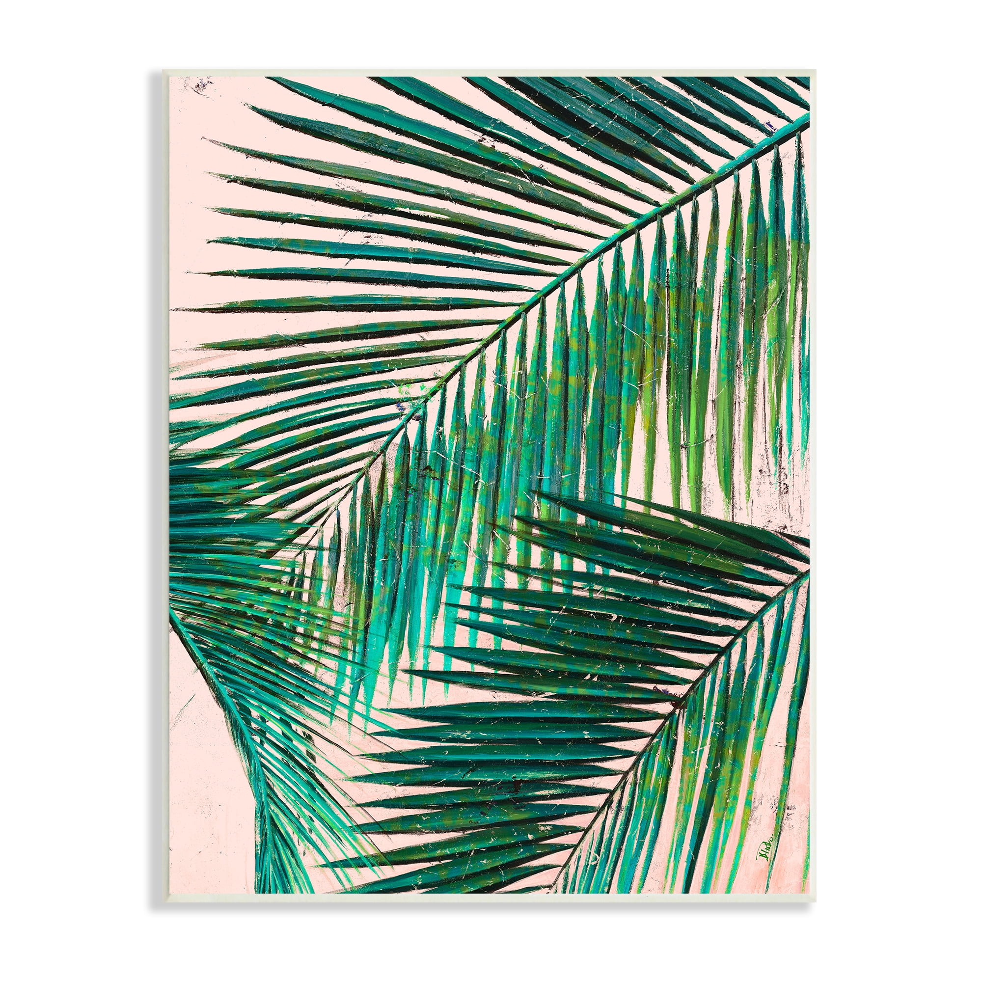Stupell Industries Layered Tropical Plant Fronds over Pink Expressive Fronds, 10 x 15, Design by Patricia Pinto