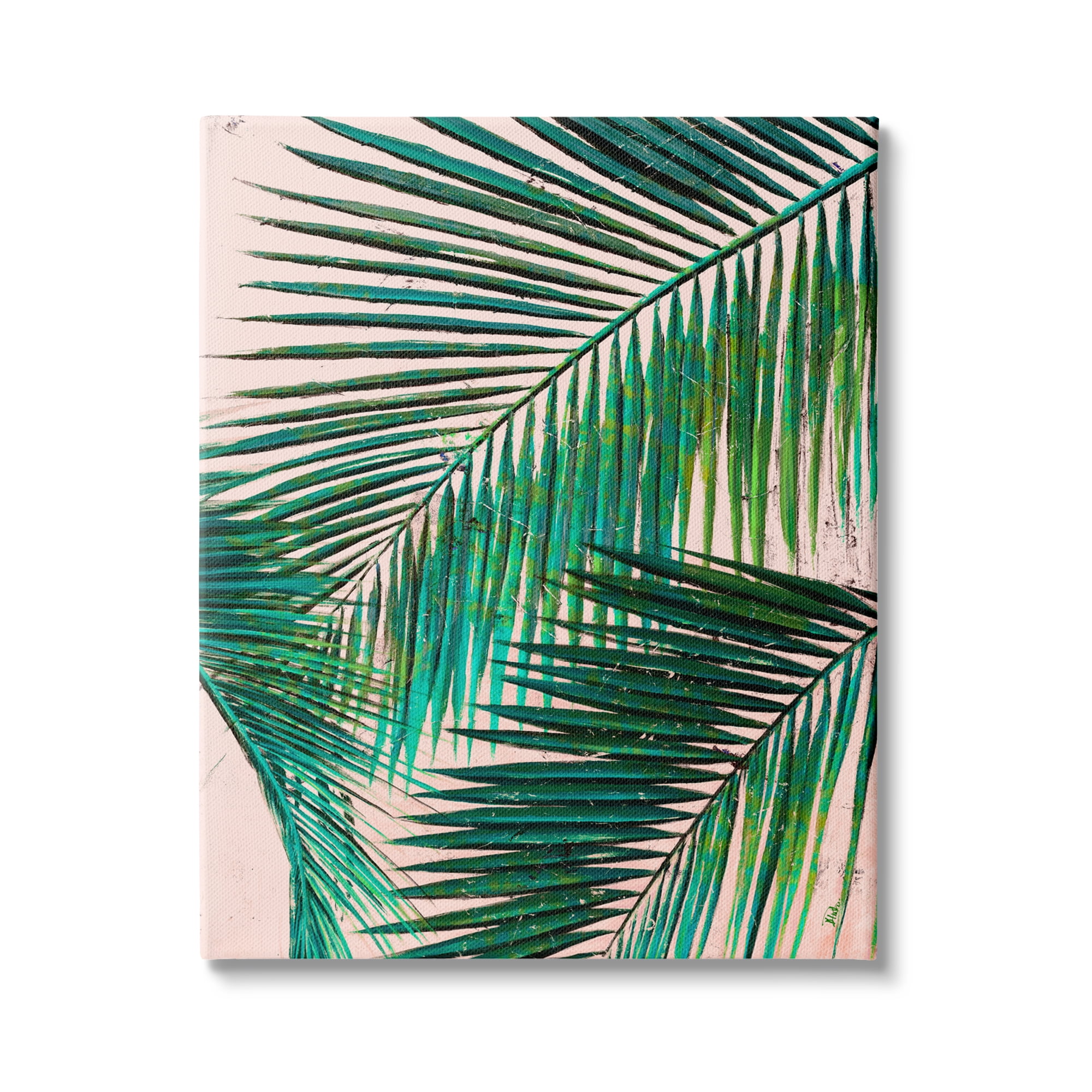 Stupell Industries Layered Tropical Plant Fronds over Pink Expressive Fronds, 36 x 48, Design by Patricia Pinto