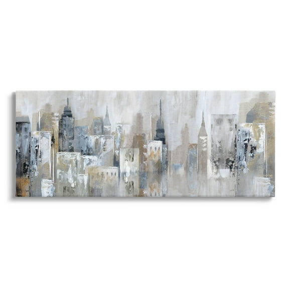 Stupell Industries Layered Urban City Skyline Painting Gallery Wrapped Canvas Print Wall Art, Design by Nan