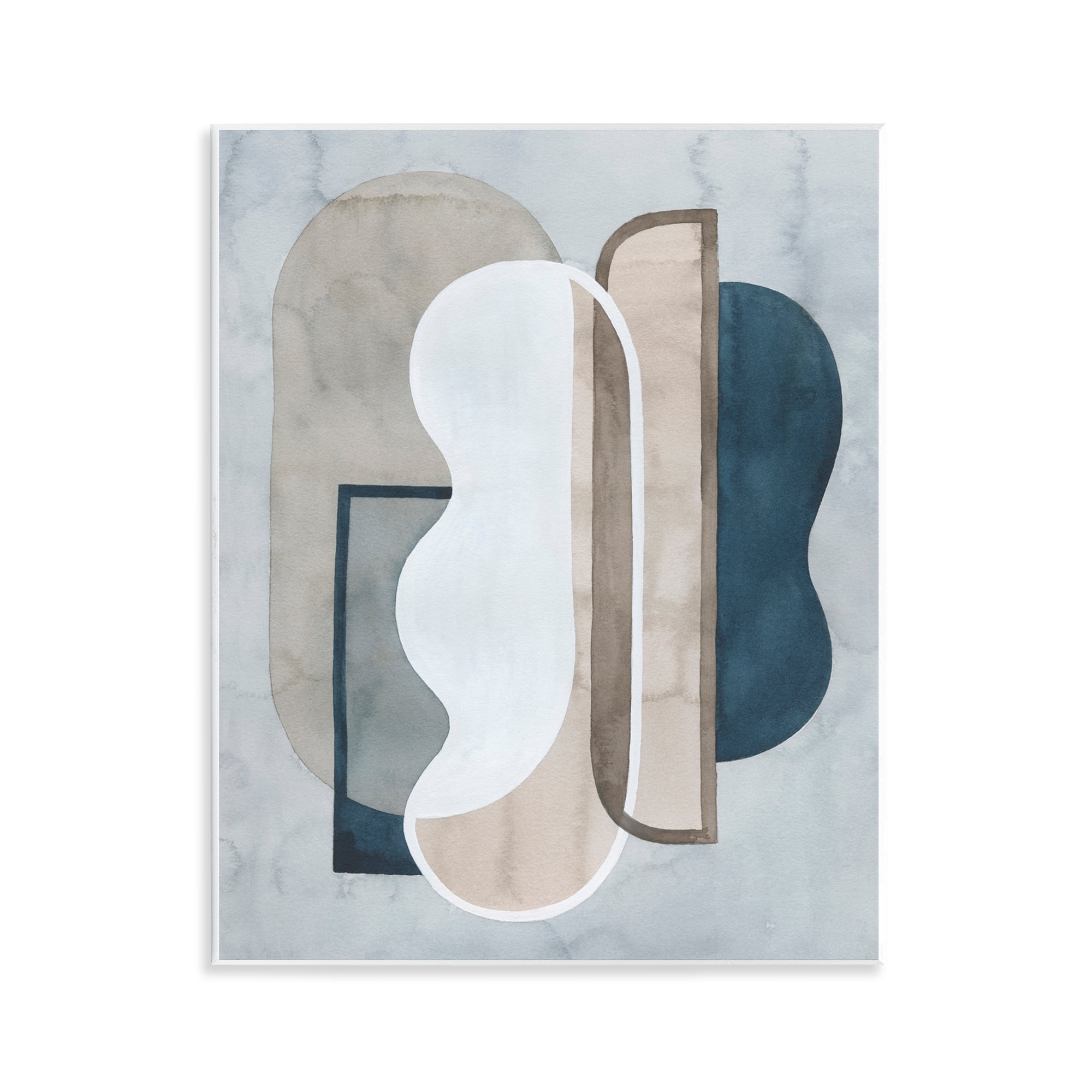 Stupell Industries Layered Wavy Shapes Abstract Painting Unframed Art Print Wall Art, 11 x 14