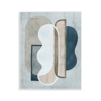 Stupell Industries Layered Wavy Shapes Abstract Painting Unframed Art Print Wall Art, 11 x 14