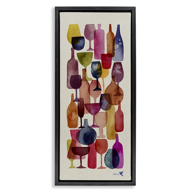 Stupell Industries Layered Wine Glasses Painting Food & Beverage