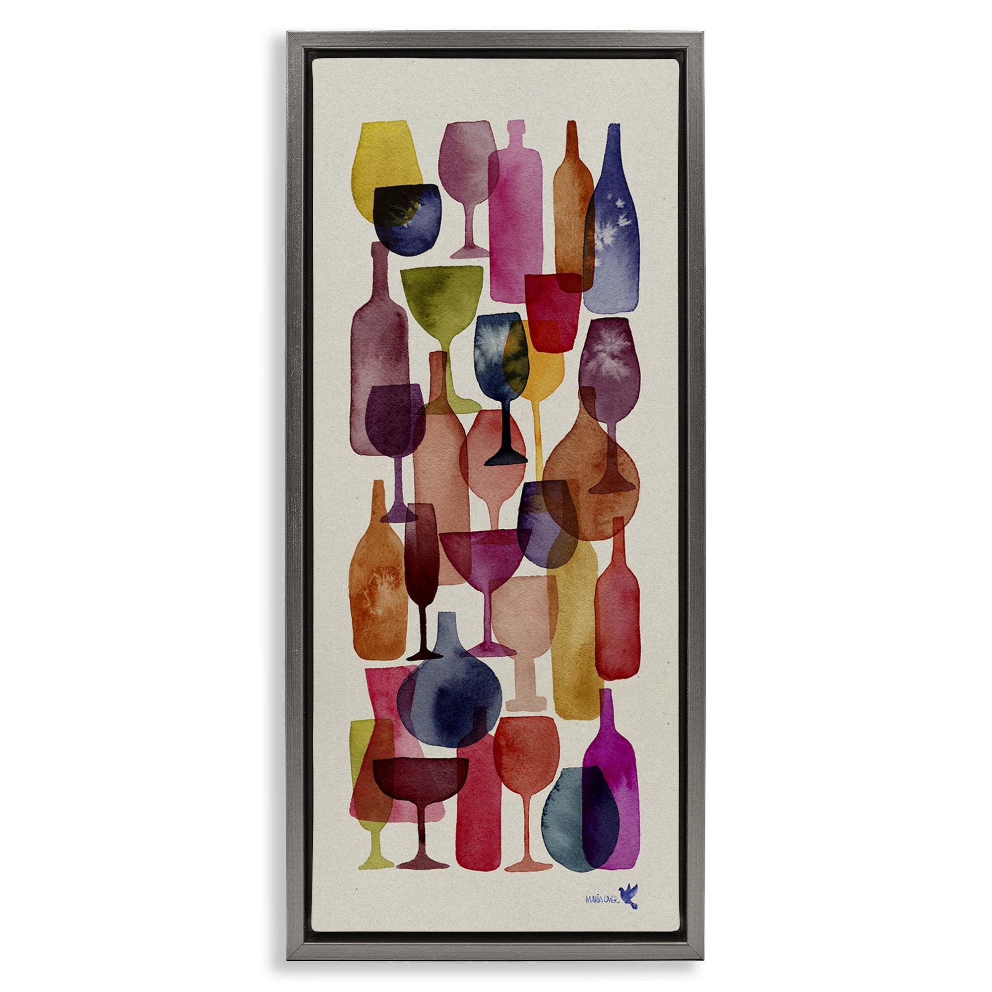 Stupell Industries Layered Wine Glasses Painting Food & Beverage