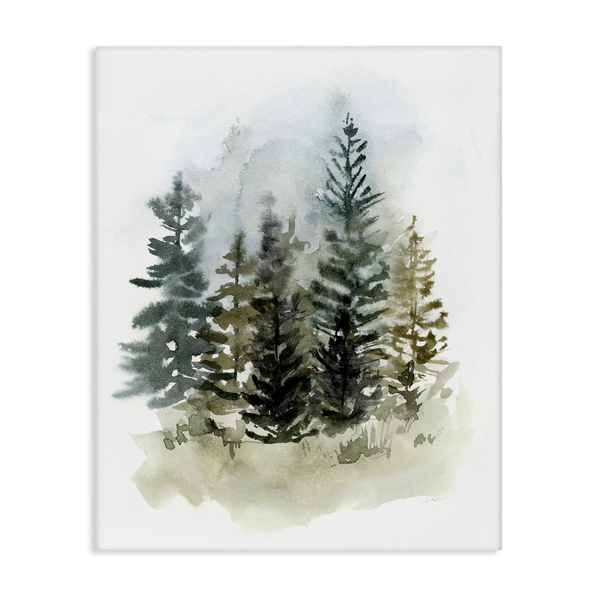 Stupell Industries Layered Woodland Trees Botanical & Floral Painting Gallery Wrapped Canvas Art Print Wall Art, 36 x 48