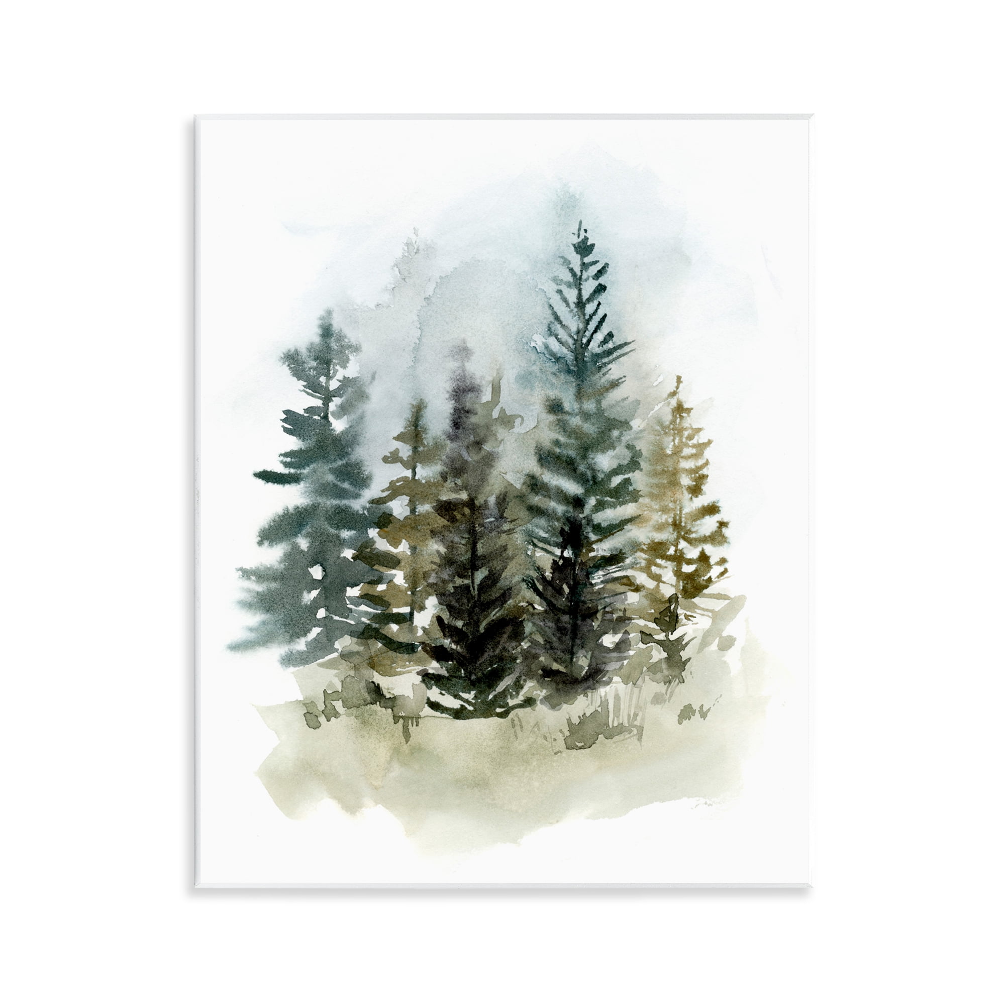 Stupell Industries Layered Woodland Trees Botanical & Floral Painting Unframed Art Print Wall Art, 11 x 14