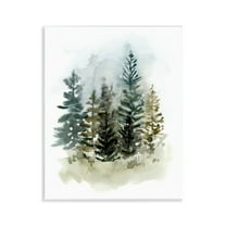 Stupell Industries Layered Woodland Trees Botanical & Floral Painting Unframed Art Print Wall Art, 11 x 14