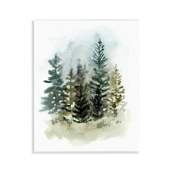 Stupell Industries Layered Woodland Trees Botanical & Floral Painting Unframed Art Print Wall Art, 11 x 14