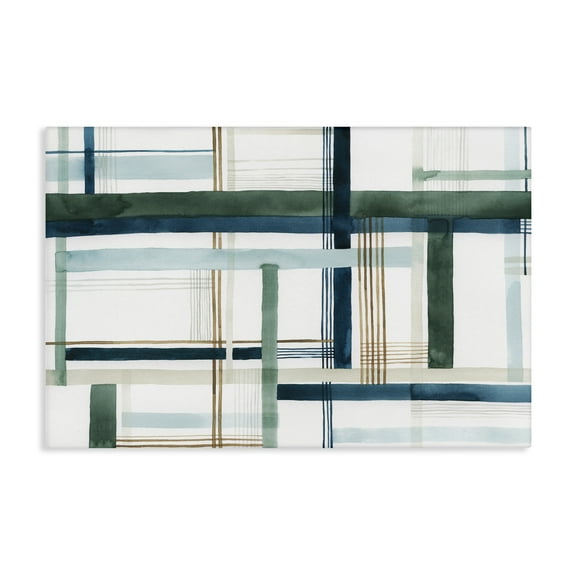 Stupell Industries Layered Woven Pattern Abstract Painting Gallery Wrapped Canvas Art Print Wall Art, 24 x 16