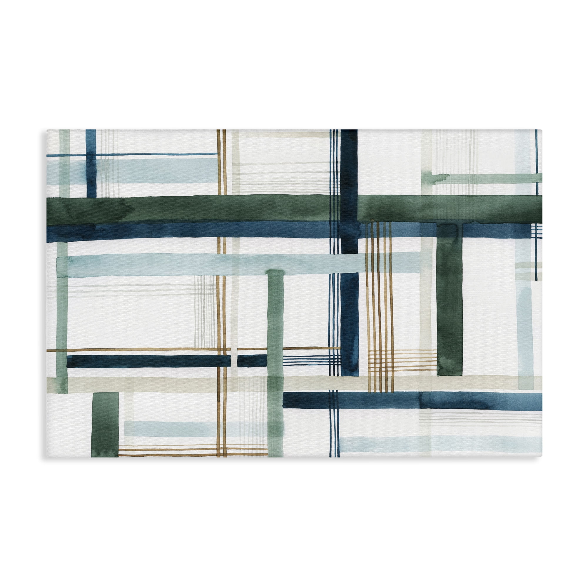 Stupell Industries Layered Woven Pattern Abstract Painting Gallery Wrapped Canvas Art Print Wall Art, 45 x 30