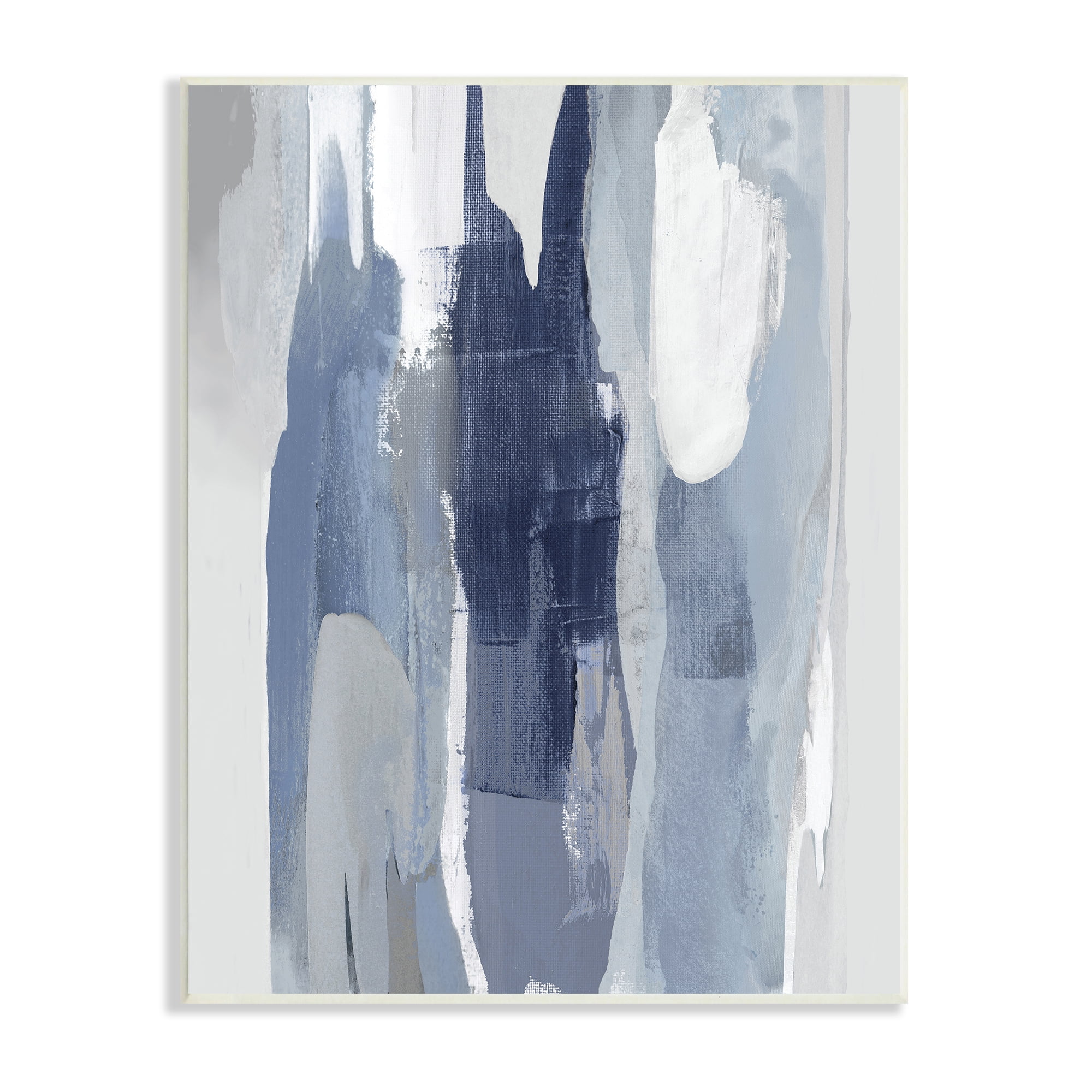 Stupell Industries Layers of Blue and White Abstract Movements, 10 x 15, Designed by Jackie Hanson