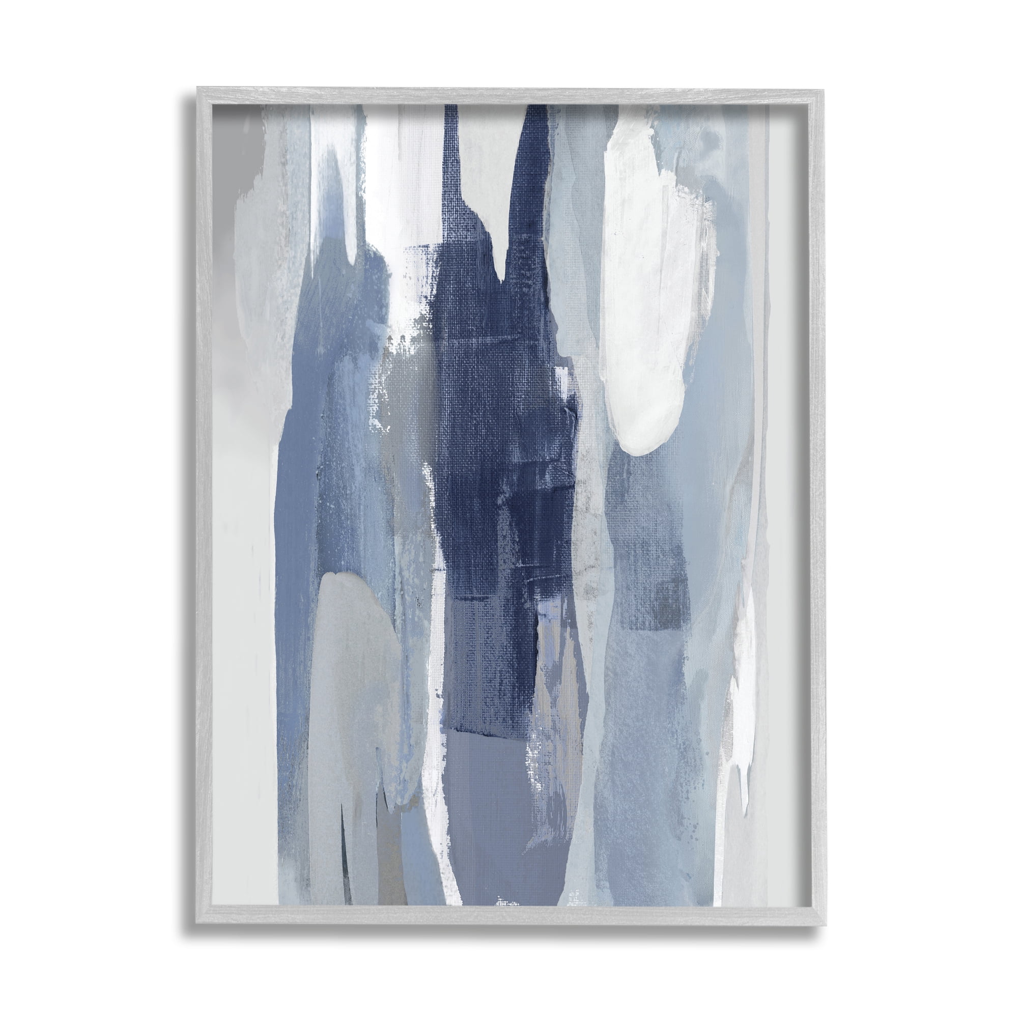 Stupell Industries Layers of Blue and White Abstract Movements, 16 x 20, Designed by Jackie Hanson